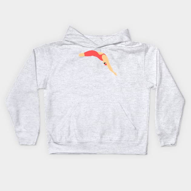 Diving - Red Kids Hoodie by stickersbyjori